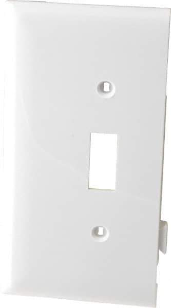 Pass & Seymour - 1 Gang, 4.9062 Inch Long x 2.4687 Inch Wide, Sectional Switch Plate - Toggle Switch End Panel, White, Nylon - Best Tool & Supply