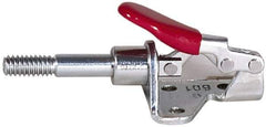 De-Sta-Co - 800 Lb Load Capacity, Flanged Base, Carbon Steel, Standard Straight Line Action Clamp - 4 Mounting Holes, 0.38" Mounting Hole Diam, 0.62" Plunger Diam, Whale Tail Handle - Best Tool & Supply