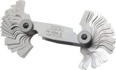 SPI - 51 Leaf, 4 to 84 TPI Range, Steel Screw Pitch Gage - 60° Thread Angle - Best Tool & Supply