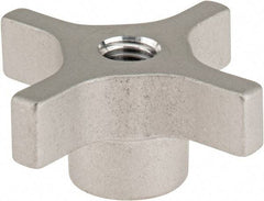 Gibraltar - 63.5mm Head Diam, 4 Point Lobed Knob - M12x1.75 Hole, Aluminum - Best Tool & Supply