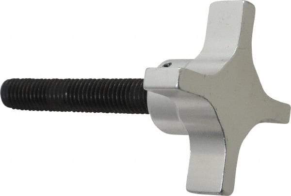 Gibraltar - 2-1/2" Head Diam, 4 Point Lobed Knob - 1/2-13 Stem, Aluminum - Best Tool & Supply