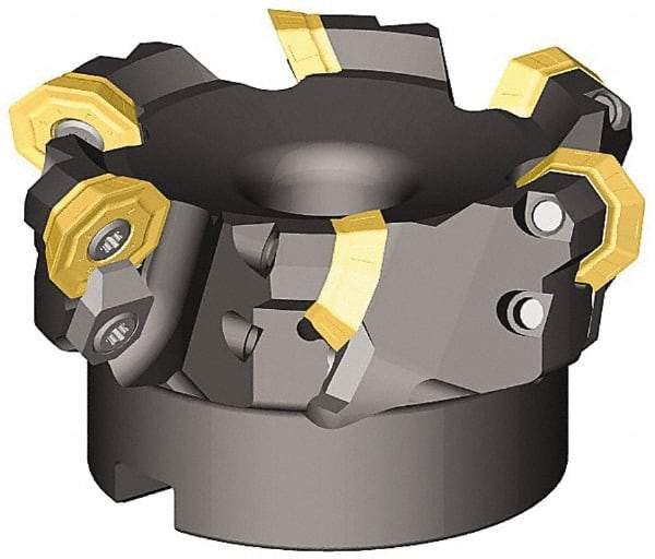 Kennametal - 47° Lead Angle, 1.6100" Max Cut Diam, 1-1/4" Min Cut Diam, 0.138" Max Depth of Cut, Indexable Chamfer & Angle End Mill - 2 Inserts, OF.T 53AF.N.. Insert Style, 77.4mm OAL, Straight Shank - Best Tool & Supply