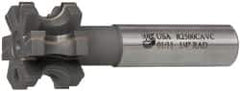 Whitney Tool Co. - 1/4" Radius, 1/2" Circle Diam, 1-1/2" Cutter Diam, 1" Cutting Width, Shank Connection, Concave Radius Cutter - 3/4" Shank Diam, 4" OAL, Carbide-Tipped, Uncoated, Profile Ground, 6 Teeth, Weldon Flat - Best Tool & Supply