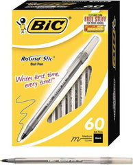 Bic - Ball Point Round Stick Grip Pen - Black - Best Tool & Supply