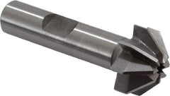 Made in USA - 3/4" Large x 5/16" Small Diam, 3/8" Width of Cut, 90° Included Angle, 8 Teeth, High Speed Steel Face Angle Cutter - 3/8" Shank Diam, 1-15/16" Overall Length, Weldon Flat - Best Tool & Supply