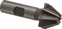 Made in USA - 1" Large x 3/8" Small Diam, 11/16" Width of Cut, 60° Included Angle, 8 Teeth, High Speed Steel Face Angle Cutter - 1/2" Shank Diam, 2-13/32" Overall Length, Weldon Flat - Best Tool & Supply