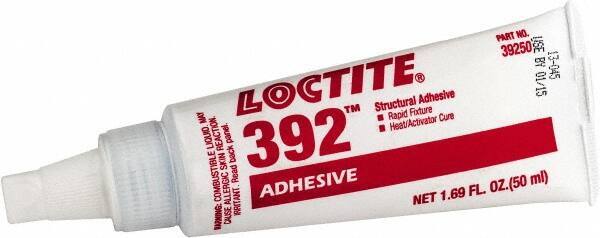 Loctite - 50 mL Tube Two Part Acrylic Adhesive - 15 min Working Time, 2,500 psi Shear Strength, Series 392 - Best Tool & Supply