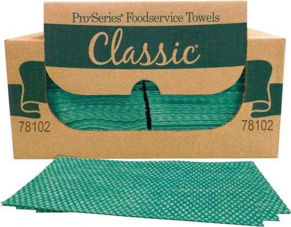 PRO-SOURCE - 1/4 Fold Food Service Wipes - Box, 22" x 12" Sheet Size, Green - Best Tool & Supply