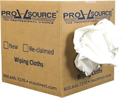 PRO-SOURCE - Virgin Cotton T-Shirt Rag - Low-Lint, White, 3 to 4 Pieces per Lb, Comes in Box - Best Tool & Supply