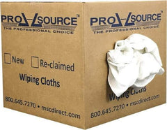 PRO-SOURCE - Virgin Cotton T-Shirt Rag - Lint-Free, White, 3 to 4 Pieces per Lb, Comes in Box - Best Tool & Supply