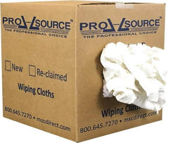 PRO-SOURCE - Reclaimed Cotton T-Shirt Rag - Low Lint, White, 3 to 4 Pieces per Lb, Comes in Box - Best Tool & Supply