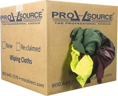 PRO-SOURCE - Reclaimed Rags - Assorted Colors, Fleece and Sweatshirt, Low Lint, Box - Best Tool & Supply