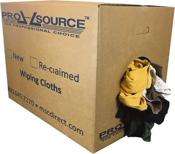 PRO-SOURCE - Reclaimed Rags - Assorted Colors, Fleece and Sweatshirt, Low Lint, Box - Best Tool & Supply