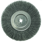 10" - Diameter Narrow Face Crimped Wire Wheel; .014" Steel Fill; 1-1/4" Arbor Hole - Best Tool & Supply