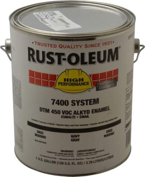 Rust-Oleum - 1 Gal Navy Gray Gloss Finish Alkyd Enamel Paint - Interior/Exterior, <450 gL VOC Compliance - Best Tool & Supply