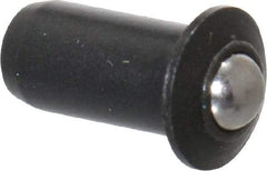 Vlier - 1/4" Body Length x 1/8" Body Diam, 0.75 Lb Init to 2.5 Lb Final End Force, Steel Press Fit Ball Plunger - 3/32" Ball Diam, 0.035" Max Ball Reach, 0.032" Flange Thickness - Best Tool & Supply