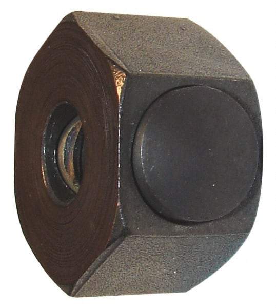 Morton Machine Works - 5/16-18 UNC Steel Right Hand Push Button Hex Nut - 1" Across Flats, 5/8" High, Black Oxide Finish - Best Tool & Supply