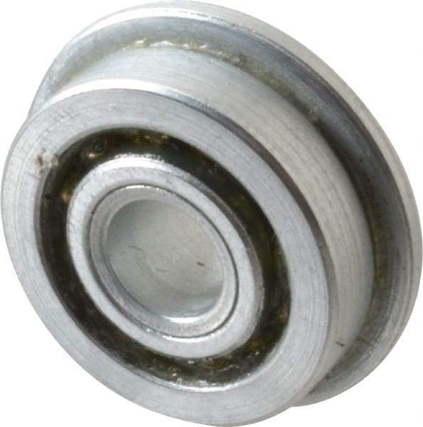 Value Collection - 1/4" Bore Diam, 3/4" OD, Open Unground Full Complement Radial Ball Bearing - With Flange, 1 Row, Round Bore, 287 Lb Dynamic Capacity - Best Tool & Supply