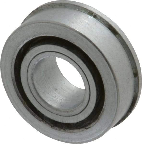 Value Collection - 1/2" Bore Diam, 1-3/16" OD, Open Unground Full Complement Radial Ball Bearing - With Flange, 1 Row, Round Bore, 533 Lb Dynamic Capacity - Best Tool & Supply