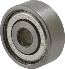 Value Collection - 3/16" Bore Diam, 11/16" OD, Double Shield Unground Retainer Type Radial Ball Bearing - 1/4" Wide, 1 Row, Round Bore, 300 Lb Dynamic Capacity - Best Tool & Supply