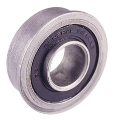 Value Collection - 3/8" Bore Diam, 29/32" OD, Double Seal Unground Retainer Type Radial Ball Bearing - With Flange, 1 Row, Round Bore, 450 Lb Dynamic Capacity - Best Tool & Supply