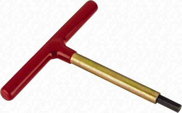 Made in USA - 3/8" Hex, T-Handle, Hex Key - 6" OAL, Chromalloy Steel, Inch System of Measurement - Best Tool & Supply