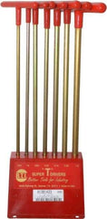 Made in USA - 7 Piece T-Handle Hex Key Set - Hex Range 7/64 to 1/4", 13" OAL, Chromalloy Steel - Best Tool & Supply