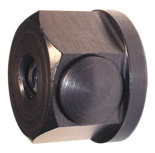 Morton Machine Works - 1/4-20, 1" Flange Diam, 5/8" High, 1" Across Flats, Button Thread Collar Nut - Grade Carbon Steel Steel, Black Oxide Finish, 1/8" Flange Height, TCMAI - Best Tool & Supply