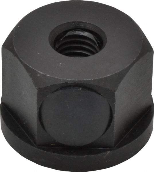 Morton Machine Works - 1/2-13, 1-5/8" Flange Diam, 1-1/8" High, 1-5/8" Across Flats, Button Thread Collar Nut - Grade Carbon Steel Steel, Black Oxide Finish, 1/4" Flange Height, TCMAI - Best Tool & Supply