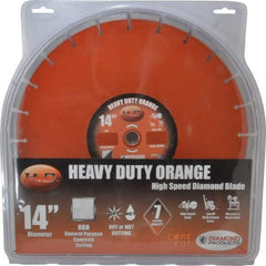 Core Cut - 14" Diam, 1" Arbor Hole Diam, Wet & Dry Cut Saw Blade - Diamond-Tipped, Standard Round Arbor - Best Tool & Supply