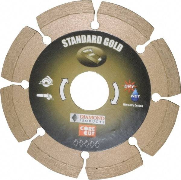 Core Cut - 4" Diam, 20mm Arbor Hole Diam, Wet & Dry Cut Saw Blade - Diamond-Tipped, Standard Round Arbor - Best Tool & Supply