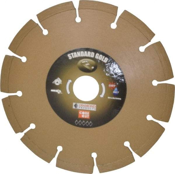 Core Cut - 6" Diam, 20mm Arbor Hole Diam, Wet & Dry Cut Saw Blade - Diamond-Tipped, Standard Round Arbor - Best Tool & Supply