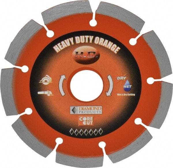 Core Cut - 4-1/2" Diam, 20mm Arbor Hole Diam, Wet & Dry Cut Saw Blade - Diamond-Tipped, Standard Round Arbor - Best Tool & Supply