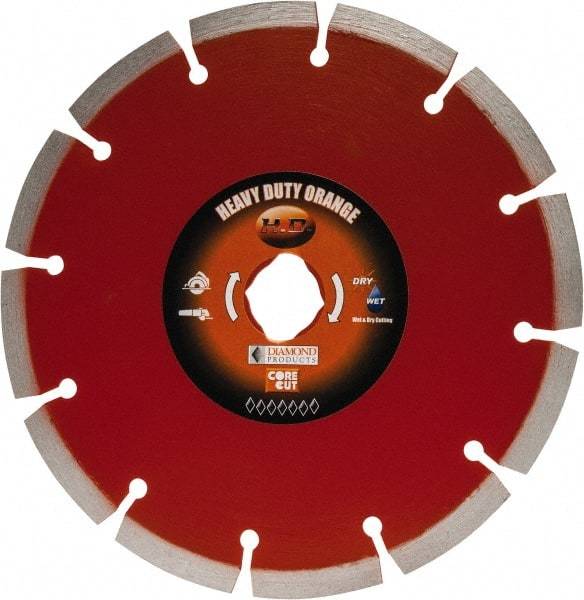 Core Cut - 7" Diam, 20mm Arbor Hole Diam, Wet & Dry Cut Saw Blade - Diamond-Tipped, Standard Round Arbor - Best Tool & Supply