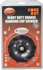 Core Cut - 4" Diam, 3/16" Overall Thickness, Spiral Cup Tool & Cutter Grinding Wheel - Diamond, 15,000 RPM - Best Tool & Supply