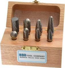 SGS Pro - 8 Piece, 1/4" Shank Burr Set - Tungsten Carbide - Best Tool & Supply