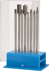 SGS Pro - 8 Piece, 1/4" Shank Burr Set - Tungsten Carbide, Multiple Head Shape - Best Tool & Supply