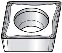 Kennametal - CPMT32.51 FW Grade KT315 Cermet Turning Insert - TiN/TiCN/TiN Finish, 80° Diamond, 3/8" Inscr Circle, 5/32" Thick, 1/64" Corner Radius - Best Tool & Supply