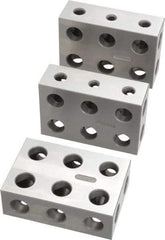 SPI - 0.0001 Squareness Per Inch, Hardened Steel, 1-2-3 Block Setup Block - 0.0002 Inch Overall Tolerance, 5/16 - 18 Inch Tapped Hole Size, 55-60 Rc Hardness, Sold As Matched Set of 3 - Best Tool & Supply