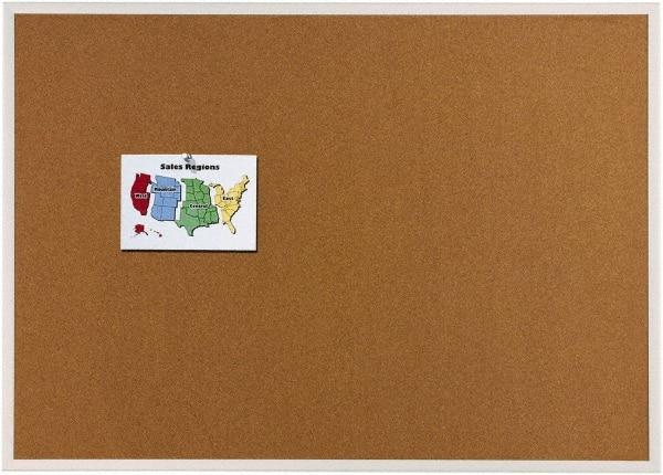 Quartet - 96" Wide x 48" High Open Cork Bulletin Board - Natural (Color) - Best Tool & Supply