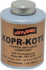 Jet-Lube - 1 Lb Can High Temperature Anti-Seize Lubricant - Copper/Graphite, -65 to 1,800°F, Copper/Bronze, Food Grade, Water Resistant - Best Tool & Supply