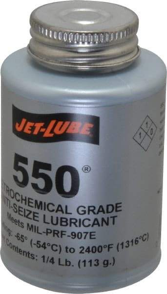 Jet-Lube - 0.25 Lb Can Extreme Pressure Anti-Seize Lubricant - Molybdenum Disulfide, -65 to 2,400°F, Steel Blue, Water Resistant - Best Tool & Supply