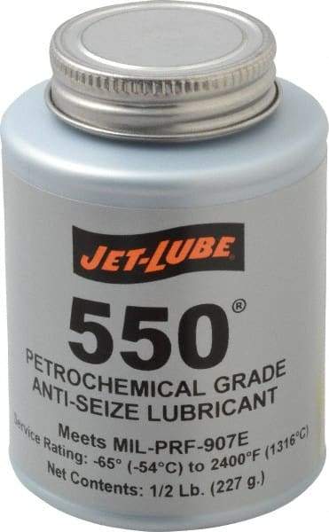 Jet-Lube - 0.5 Lb Can Extreme Pressure Anti-Seize Lubricant - Molybdenum Disulfide, -65 to 2,400°F, Steel Blue, Water Resistant - Best Tool & Supply