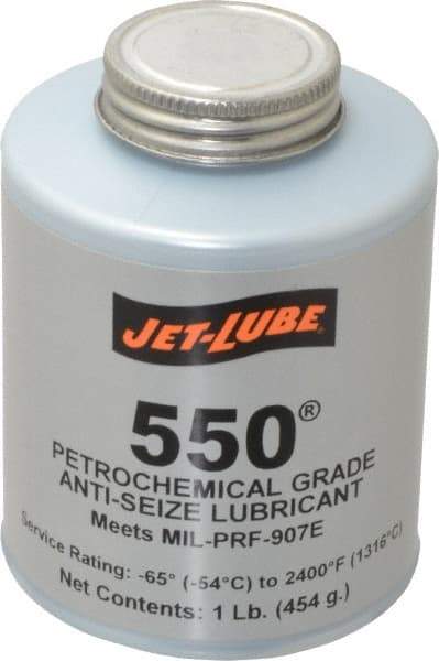 Jet-Lube - 1 Lb Can Extreme Pressure Anti-Seize Lubricant - Molybdenum Disulfide, -65 to 2,400°F, Steel Blue, Water Resistant - Best Tool & Supply