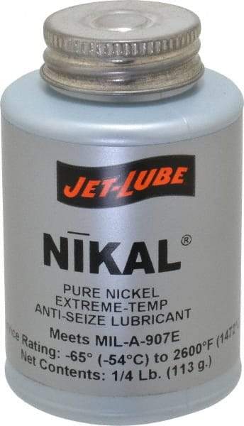 Jet-Lube - 0.25 Lb Can High Temperature Anti-Seize Lubricant - Nickel, -65 to 2,600°F, Silver Gray, Water Resistant - Best Tool & Supply