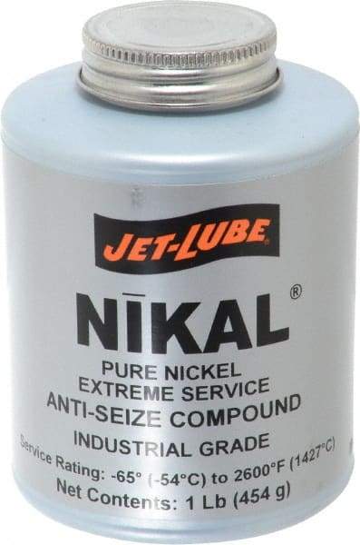 Jet-Lube - 1 Lb Can High Temperature Anti-Seize Lubricant - Nickel, -65 to 2,600°F, Silver Gray, Water Resistant - Best Tool & Supply