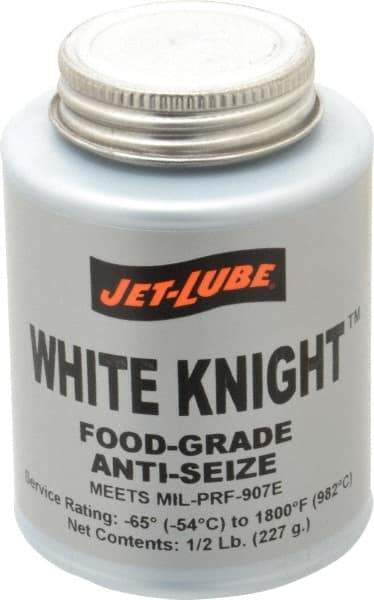 Jet-Lube - 0.5 Lb Can General Purpose Anti-Seize Lubricant - Aluminum, -65 to 1,800°F, White, Food Grade, Water Resistant - Best Tool & Supply