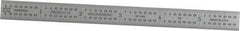 PEC Tools - 6" Long, 1/64, 1/50, 1/32, 1/10" Graduation, Flexible Steel Rule - 3R Graduation Style, 1/2" Wide, Silver, Satin Chrome Finish - Best Tool & Supply