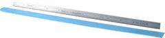 PEC Tools - 12" Long, 1/100, 1/10" and 0.5, 1mm Graduation, Flexible Steel Rule - Decimal/Metric Graduation Style, 1/2" Wide, Silver, Satin Chrome Finish - Best Tool & Supply