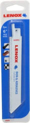 Lenox - 6" Long x 3/4" Thick, Carbide Reciprocating Saw Blade - Straight Profile, Continuous Edge, Universal Shank - Best Tool & Supply